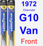 Front Wiper Blade Pack for 1972 Chevrolet G10 Van - Hybrid