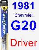 Driver Wiper Blade for 1981 Chevrolet G20 - Hybrid