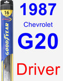 Driver Wiper Blade for 1987 Chevrolet G20 - Hybrid