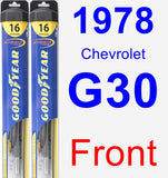 Front Wiper Blade Pack for 1978 Chevrolet G30 - Hybrid