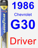 Driver Wiper Blade for 1986 Chevrolet G30 - Hybrid