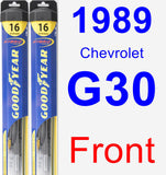 Front Wiper Blade Pack for 1989 Chevrolet G30 - Hybrid
