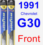 Front Wiper Blade Pack for 1991 Chevrolet G30 - Hybrid