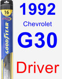 Driver Wiper Blade for 1992 Chevrolet G30 - Hybrid