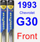 Front Wiper Blade Pack for 1993 Chevrolet G30 - Hybrid