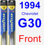 Front Wiper Blade Pack for 1994 Chevrolet G30 - Hybrid
