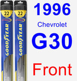 Front Wiper Blade Pack for 1996 Chevrolet G30 - Hybrid