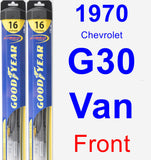 Front Wiper Blade Pack for 1970 Chevrolet G30 Van - Hybrid