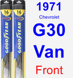 Front Wiper Blade Pack for 1971 Chevrolet G30 Van - Hybrid