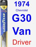 Driver Wiper Blade for 1974 Chevrolet G30 Van - Hybrid