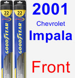 Front Wiper Blade Pack for 2001 Chevrolet Impala - Hybrid