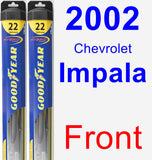Front Wiper Blade Pack for 2002 Chevrolet Impala - Hybrid