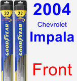 Front Wiper Blade Pack for 2004 Chevrolet Impala - Hybrid