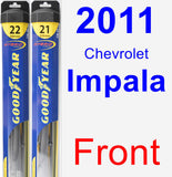 Front Wiper Blade Pack for 2011 Chevrolet Impala - Hybrid