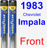 Front Wiper Blade Pack for 1983 Chevrolet Impala - Hybrid