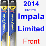 Front Wiper Blade Pack for 2014 Chevrolet Impala Limited - Hybrid