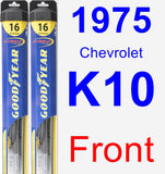 Front Wiper Blade Pack for 1975 Chevrolet K10 - Hybrid