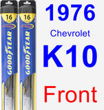 Front Wiper Blade Pack for 1976 Chevrolet K10 - Hybrid