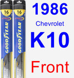 Front Wiper Blade Pack for 1986 Chevrolet K10 - Hybrid
