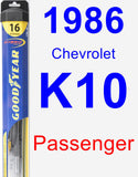 Passenger Wiper Blade for 1986 Chevrolet K10 - Hybrid