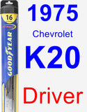 Driver Wiper Blade for 1975 Chevrolet K20 - Hybrid