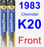 Front Wiper Blade Pack for 1983 Chevrolet K20 - Hybrid
