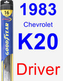 Driver Wiper Blade for 1983 Chevrolet K20 - Hybrid