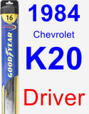 Driver Wiper Blade for 1984 Chevrolet K20 - Hybrid