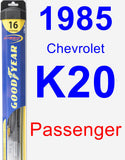 Passenger Wiper Blade for 1985 Chevrolet K20 - Hybrid