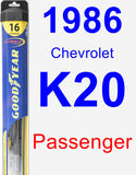 Passenger Wiper Blade for 1986 Chevrolet K20 - Hybrid
