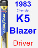 Driver Wiper Blade for 1983 Chevrolet K5 Blazer - Hybrid