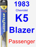 Passenger Wiper Blade for 1983 Chevrolet K5 Blazer - Hybrid