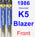 Front Wiper Blade Pack for 1986 Chevrolet K5 Blazer - Hybrid