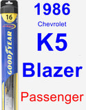 Passenger Wiper Blade for 1986 Chevrolet K5 Blazer - Hybrid