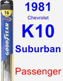 Passenger Wiper Blade for 1981 Chevrolet K10 Suburban - Hybrid