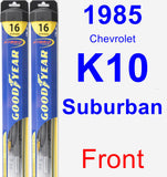 Front Wiper Blade Pack for 1985 Chevrolet K10 Suburban - Hybrid