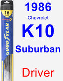 Driver Wiper Blade for 1986 Chevrolet K10 Suburban - Hybrid