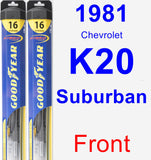 Front Wiper Blade Pack for 1981 Chevrolet K20 Suburban - Hybrid