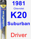 Driver Wiper Blade for 1981 Chevrolet K20 Suburban - Hybrid