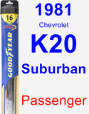 Passenger Wiper Blade for 1981 Chevrolet K20 Suburban - Hybrid