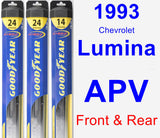 Front & Rear Wiper Blade Pack for 1993 Chevrolet Lumina APV - Hybrid