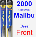 Front Wiper Blade Pack for 2000 Chevrolet Malibu - Hybrid