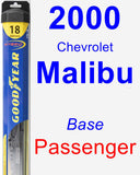 Passenger Wiper Blade for 2000 Chevrolet Malibu - Hybrid