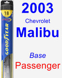 Passenger Wiper Blade for 2003 Chevrolet Malibu - Hybrid