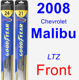 Front Wiper Blade Pack for 2008 Chevrolet Malibu - Hybrid