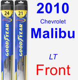 Front Wiper Blade Pack for 2010 Chevrolet Malibu - Hybrid