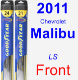 Front Wiper Blade Pack for 2011 Chevrolet Malibu - Hybrid