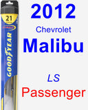Passenger Wiper Blade for 2012 Chevrolet Malibu - Hybrid