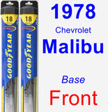 Front Wiper Blade Pack for 1978 Chevrolet Malibu - Hybrid