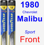 Front Wiper Blade Pack for 1980 Chevrolet Malibu - Hybrid